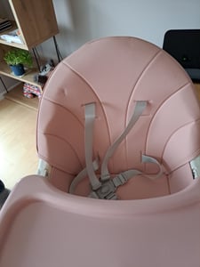 6 in1 Chaise haute pour enfant avec transat et chaise à bascule, réglable et pliable avec planche à manger et roulettes,Panier bleu Photo du client 1