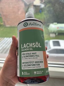 AniForte Natur Huile de saumon pour chiens et chats 250 ml, riche en oméga-3 – Huile de saumon norvégienne pour la peau et le pelage, les articulations et le système immunitaire, sans additifs artificiels Photo du client 1