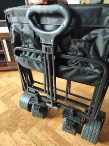 Faltbarer Bollerwagen 100 kg Handwagen Transportwagen Strandwagen Garten Schwarz Kunden-Foto 4