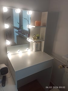 Tavolino con LED nero 60x40x140 cm Foto del cliente 6