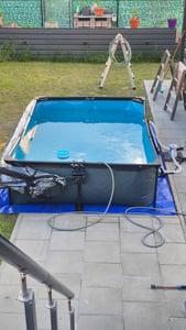 EXIT Stone Rahmenpool 300x200x65cm, Aufstellpool, mit Filterpumpe & Überdachung, Rechteckig, Grau Kunden-Foto 3