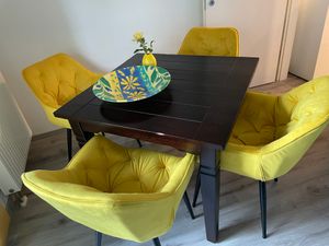 CLP 4er Set Stuhl Tanna Samt Gesteppt creme Kunden-Foto 2