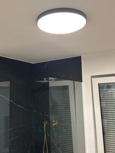 Style home 24W LED Deckenleuchte Deckenlampe Ultraslim Ø30x4cm, moderne runde Leuchte für Wohnzimmer Schlafzimmer Küche Büro Diele Flur (Schwarz) Kunden-Foto 1