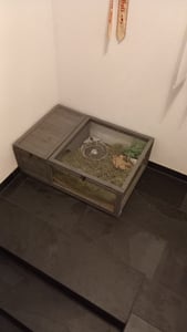 PawHut: casetta in legno per tartarughe con recinto e casette principali, grigio Foto del cliente 1