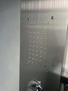 UISEBRT Douchesysteem, regendouche, doucheset, roestvrij staal, massage douchepaneel met handdouche, douchearmatuur, regendouche, zilverkleurig Klantenfoto 1