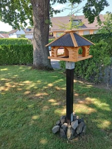 Vogelhaus aus Holz, weiss mit Solar - V 20 Stein weiss Solar Kunden-Foto 2