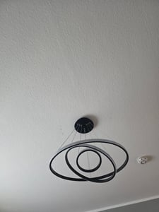 HH-246 Eurotondisplay LED Pendelleuchte 3 Ringe 20*40*60cm mit Fernbedienung Lichtfarbe Helligkeit stufenlos einstellbar Dimmbar 120 Watt Höhenverstellbar LED Deckenlampe 120cm Pendellampe Luxus Design A+ Kunden-Foto 1