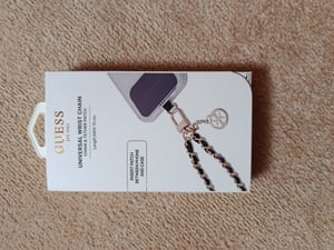 Guess Saffiano Chain Kette Universell Umhängekette 4G Charm Schwarz Kunden-Foto 1