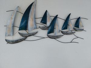 Wanddeko Schiff Metall Segelboot Segel Boot Maritim Deko Hänger Skulptur Figur Kunden-Foto 1