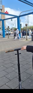 HOMCOM Kinderroller mit Hinterbremse 12 Zoll Scooter Tretroller EVA Blau Kunden-Foto 1