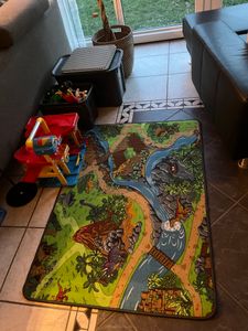 Primaflor Kinderteppich DINO - 95x200cm - Spielteppich mit Dinosaurier für Jungen & Mädchen Kunden-Foto 1