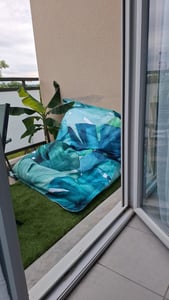 Pouf gigante Lumaland XXL 140x180 cm Cuscino impermeabile per interni ed esterni Oltre 3 milioni di perle EPS adattabili Bean Bag Rivestimento lavabile Foto del cliente 1