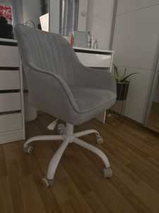 SONGMICS Schreibtischstuhl mit Samtbezug, höhenverstellbar, für Schminktisch, pastellrosa Kunden-Foto 5