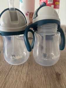 Akuku Trinklernbecher Kinderbecher Becher Lernbecher Babybecher blau/grau Kunden-Foto 1