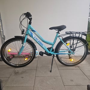 26 Zoll Fahrrad 21-Gang Shimano Schaltung mit Beleuchtung nach STVO Türkis Doppelrahmen Kunden-Foto 11