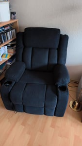 FCH Elektrisch Aufstehhilfe Massagesessel mit Massage Wärmefunktion, Ruhesessel mit Becherhalter, Fernbedienung und Seitentasche, TV Sessel，Schwarz Kunden-Foto 12