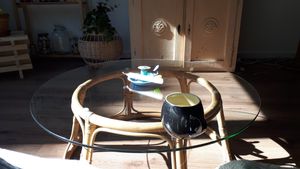 [neu.haus] Glasplatte Ø80cm Rund Glasscheibe Tischplatte ESG Glas Kaminplatte Kaminglas DIY Tisch Kunden-Foto 2