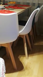 DEULINE® Esszimmerstühle Essstühle Esszimmerstuhl SGS Massivholz Polsterstuhl Stühle OSLO WEISS 521247 Kunden-Foto 3