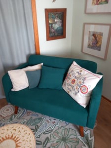 2-Sitzer Sofa 'Midt' gepolstert Cord 132 x 70 x 81 cm mit Holzfüßen Grün Kunden-Foto 1