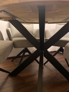 Zita Home Esstisch 100cm rund echtes Massivholz mit Metallgestell Kunden-Foto 4