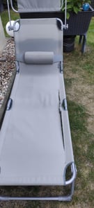 tectake graue Sonnenliege klappbar wasserabweisend 68x161x111cm Kunden-Foto 2