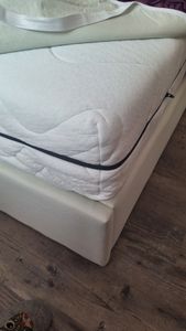 Flieks Polsterbett 140x200cm ohne Kopfteil, Stauraumbett Jugendbett mit 4 Schubladen, Doppelbett Holzbett Funktionsbett mit Lattenrost, Samt, Beige Kunden-Foto 6