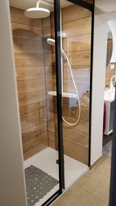 Mai & Mai Duschabtrennung Nischentür Schwarz 130x195cm Nischenschiebetür 6mm ESG-Sicherheitsglas inkl. Soft-Close Teramo12K Kunden-Foto 2