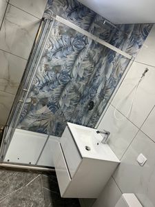 Duschkabinen 90x90X185cm Schiebetür Eckeinstieg 5mm ESG Sicherheitsglas Duschabtrennung eckdusche Kunden-Foto 8