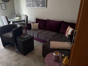 Aurelia L Wohnlandschaft Couchgarnitur Ecksofa in L-Form mit Schlaffunktion, Bettkasten und Kissen Kunden-Foto 1