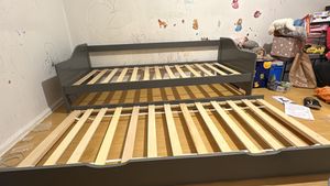 Homestyle4u Ausziehbett 90x200 Kinderbett Weiß Holzbett mit Lattenrost Tagesbett ausziehbar Kunden-Foto 3