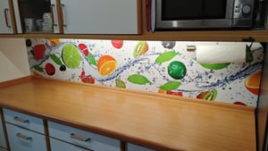 Küchenrückwand Folie selbstklebend BETON II 260 x 60 cm - Klebefolie - Dekofolie - Spritzschutz für Küche - Kunden-Foto 1