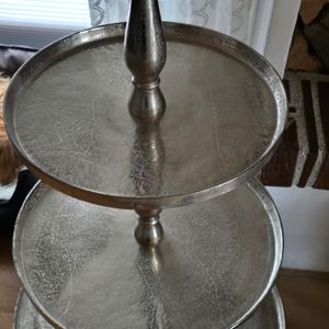 Etagere BRUSH 5-stöckig Aluminium Nickel gebürstet ø61x140cm Kunden-Foto 2