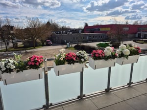 Balkonkasten Geländertopf mit Haken + Bewässerung Blumentopf RATO CASE 50cm Anthrazit Kunden-Foto 1