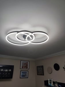 ZMH LED Deckenleuchte 98CM Deckenleuchten 90W Dimmbar Deckenlampe mit Fernbedienung Gold 4 Ring Deckenbeleuchtung für Schlafzimmer Küche Kunden-Foto 1
