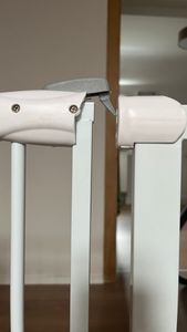 Absperrgitter Treppenschutzgitter Metall weiß verstellbar 80 -93cm 77cm hoch Kunden-Foto 1