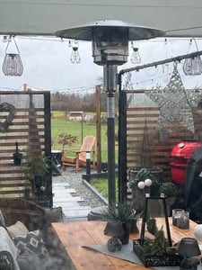 14 kW Heizpilz Gasheizer Gasheizstrahler Terrassenheizstrahler Heizstrahler,Farbe:schwarz Kunden-Foto 1