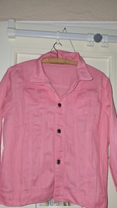 ASKSA Veste en jean femme Veste courte légère Denim Jean Outwear Manteau long décontracté, Bleu, M Photo du client 1