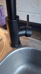 Küchenarmatur, Wasserhahn Küche, mit 2 Modi (Brause- & Belüfterstrahl) frei wechselbar, ausziehbar, Spültischaratur, Edelstahl, Schwarz Kunden-Foto 3