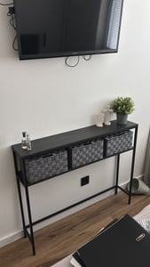 VASAGLE Konsolentisch, schmaler Sofatisch mit 2 Ablagen, 20 x 100 x 80 cm Kunden-Foto 2
