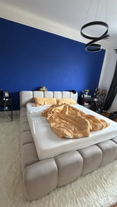 Chilly Möbel Design Polsterbett Stone Samt Stoff Beige 160x200 cm mit Stauraum Velluto 02 Kunden-Foto 4
