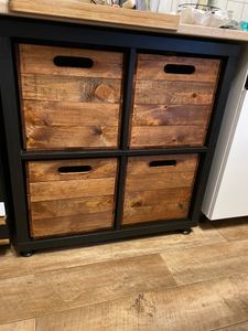 8er Set Holzkiste used für Kallax Regale 33cm x 37,5cm x 32,5cm Regalkiste rustikal Einsatzkiste als Küchenregal Obstkiste Weinkiste Wandregal Badregal Kunden-Foto 1