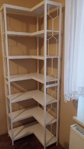 Tribesigns Eck-Bücherregal, industrielles großes Eckregal, bodenstehendes Eckregal, Lagerregal, Aufbewahrungsregal mit Metallrahmen(7 Ablagen) ,Braun Kunden-Foto 9