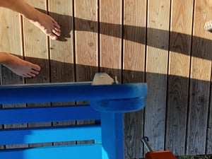 KADAX panchina in legno con schienale 119 cm patio giardino Foto del cliente 2