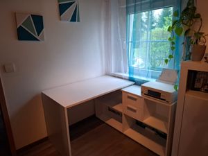 Eckschreibtisch Winkelkombination Schreibtisch Arbeitstisch Weiß "Yihabo I" Kunden-Foto 1