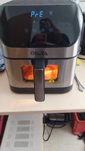 OYAJIA 9L Heißluftfritteuse mit Sichtfenster, Friteuse Heissluft 1800 W Heissluftfriteuse, 10 Programmen, ohne Öl, Air Fryer mit LED Touchscreen Kunden-Foto 1