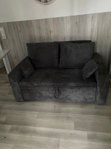 Sofa AIKIDO 150x85 - mit schlaffunktion - Farben zur Auswahl - modernen Sofa - mit Bettkasten - Moderner Cordstoff - Stoff POSO 047 Olivgrün Kunden-Foto 14