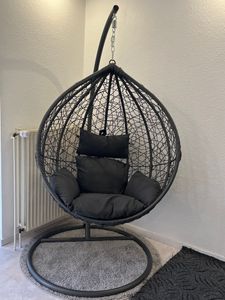 riess-ambiente Outdoor Hängesessel LOFT anthrazit grau Gartenstuhl inklusive Kissen wetterfest Outdoorsessel Hängeschaukel Kunden-Foto 1