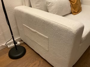 Bealife Sofa mit Schlaffunktion 147x82 cm -Ausziehbett - Chenillestoff, Dunkelgrau，AR28 Kunden-Foto 4