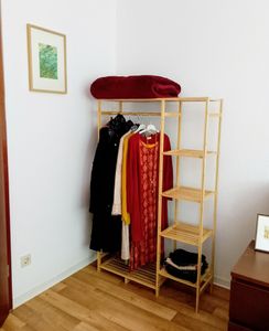 HOMCOM Kleiderständer Garderobenständer mit Kleiderstange, Schuhablag, Regal Kunden-Foto 1