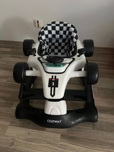 GOPLUS 4-in-1 Lauflernhilfe, Höhenverstellbare & Faltbare Lauflernwagen Tragkraft bis zu 15 kg,  Gehfrei mit Licht Musik  für Kinder von 6-18 Monaten (Gelb) Kunden-Foto 2